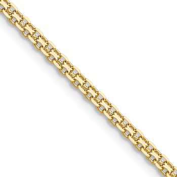 14k Yellow Gold 2.2mm Flat Bismark 20 Inch Chain
