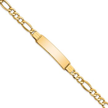 10k Yellow Gold Figaro Link ID Bracelet