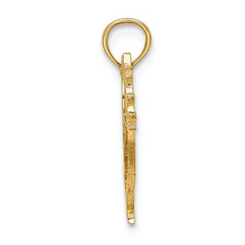 14k Yellow Gold Cut-Out Dove with Olive Branch Charm