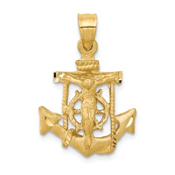 14K Yellow Gold Mariners Cross Pendant
