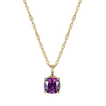 Purple And White Cubic Zirconia 18k Yellow Gold Over Silver February
Birthstone Pendant 5.81ctw