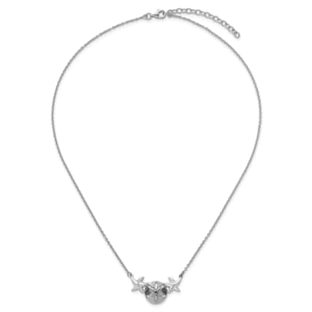 Rhodium Over Sterling Silver Sand Dollar and Starfish 16.5 Inch with 2
Inch Extension Necklace