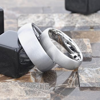 PERSEUS Domed with Brushed Finish Tungsten Band 8mm