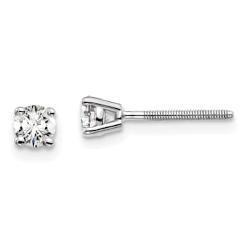 14K White Gold Lab Grown Diamond 1/3ctw VS/SI GH Screw Back 4 Prong Earrings