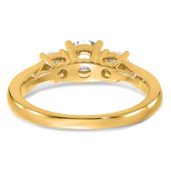 14K Yellow Gold Lab Grown Diamond SI1/SI2, G H I, 3-Stone Engagement Ring