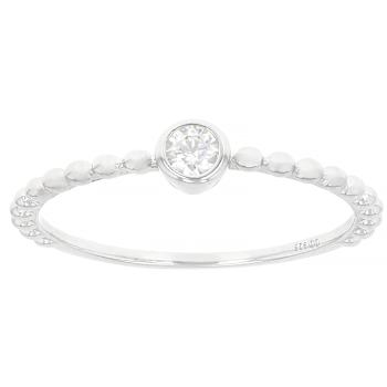 Moissanite Stackable Ring Set in Platinum-Enhnace Sterling Silver