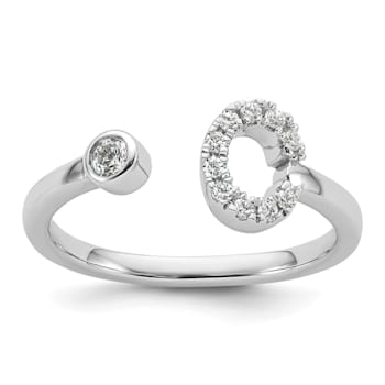 Rhodium Over 14K White Gold Lab Grown Diamond VS/SI GH, Initial C
Adjustable Ring