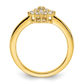14K Yellow Gold Lab Grown Diamond SI1/SI2, G H I, Cluster Ring