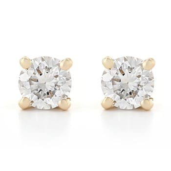 White Lab-Grown Diamond 14K Yellow Gold Stud Earrings 0.50ctw