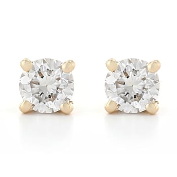 Certified White Lab-Grown Diamond H-I SI 14k Yellow Gold Solitaire Stud
Earrings 0.50ctw