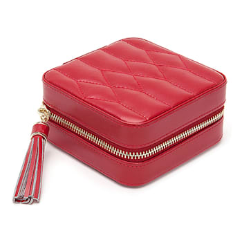 Caroline Zip Jewelry Case Red By Wolf