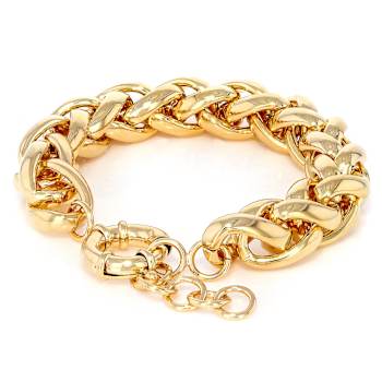 Spiga Wheat Chain Bracelet In 18K Gold Over Bronze