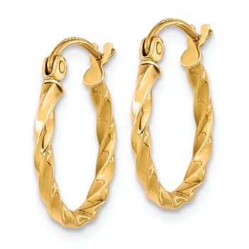 Twist Hoop Earrings In 10K Gold