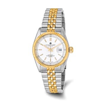 Mens Charles Hubert IP-plated Two-tone Off White Dial Watch