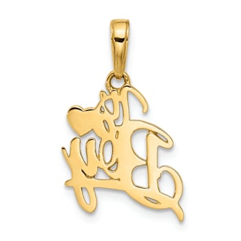 14k Two-tone Gold Diamond-Cut Heart It's A Boy Pendant