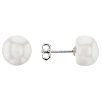 Large Freshwater Pearl Stud Earrings 10mm