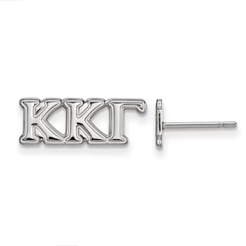 Rhodium Over Sterling Silver LogoArt Extra Small Post Earrings