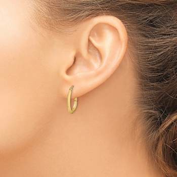 14k Yellow Gold 3/4" Polished Hoop Earrings