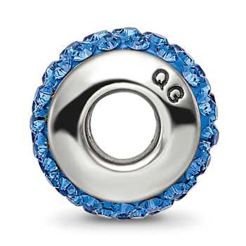 Sterling Silver Reflections Medium Blue Full Preciosa Crystal Bead