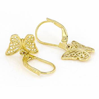 Butterfly Filigree Earrings In 18K Gold Over Sterling Silver