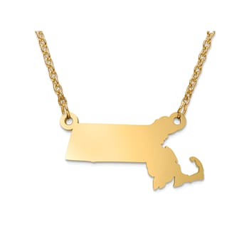 14k Yellow Gold Over Sterling Silver Massachusetts Silhouette Center
Station 18 inch Necklace