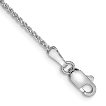 Rhodium Over 10k White Gold Spiga Link Anklet