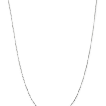 Rhodium over 14k White Gold Solid 0.9mm Octagonal Snake 24 Inch Chain