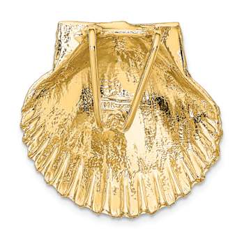 14k Yellow Gold Textured Fits Up To 8mm and 10mm Medium Scallop Shell
Slide Pendant