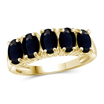 Black Sapphire 14K Gold Over Sterling Silver Ring 2.80ctw
