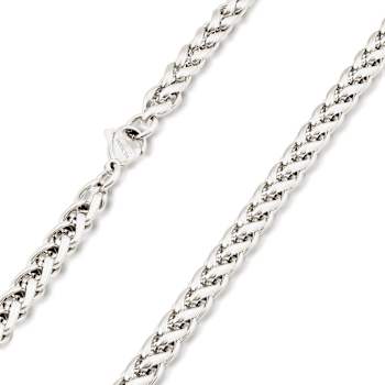Invicta Men's Spiga Wheat Chain Necklace 6mm In Stainless Steel 24 Inch