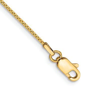 14k Yellow Gold 0.9mm Solid Box Link 18 Inch Chain