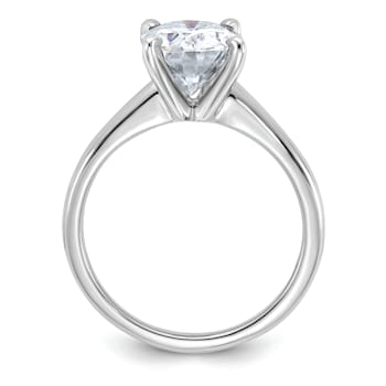Rhodium Over 14K White Gold 3 ct. D E F Pure Light Oval Moissanite
Solitaire Ring
