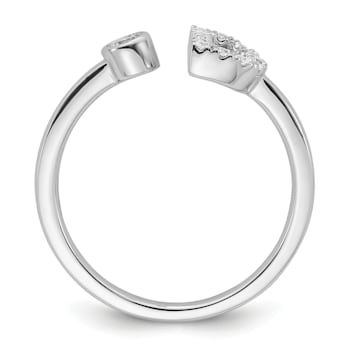 Rhodium Over 14K White Gold Lab Grown Diamond VS/SI GH, Initial D
Adjustable Ring