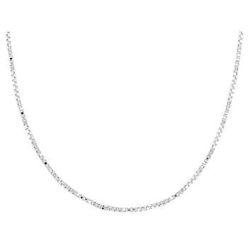 Delicate Box Chain Necklace In Sterling Silver