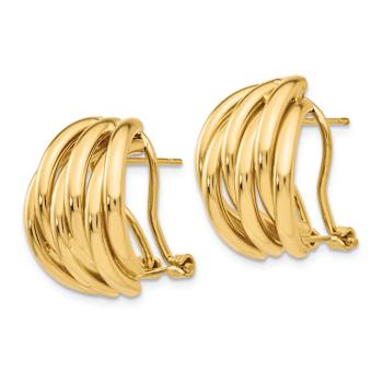 14k Yellow Gold Polished Fancy Stud Earrings