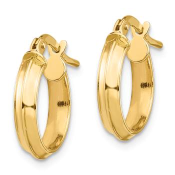 14k Yellow Gold Polished 5/8" Small Hoop Earrings