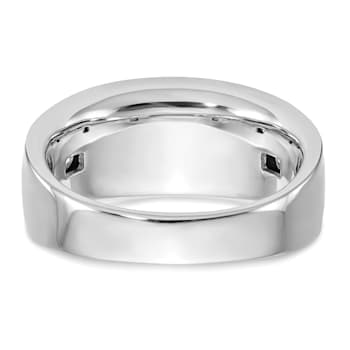 Rhodium Over 14K White Gold Lab Grown Diamond Men's Band