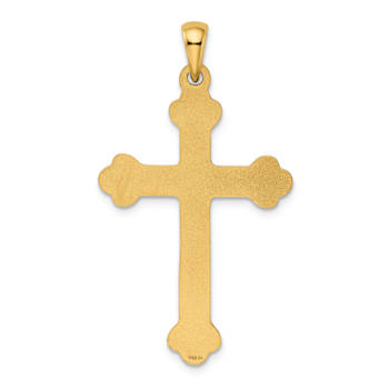 14k Yellow Gold Budded Cross Pendant