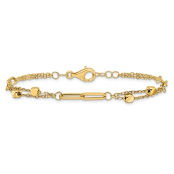 14k Yellow Gold Polished Fancy Link Bracelet
