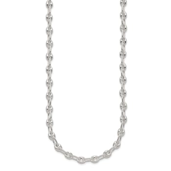 Sterling Silver Polished Fancy Link Necklace