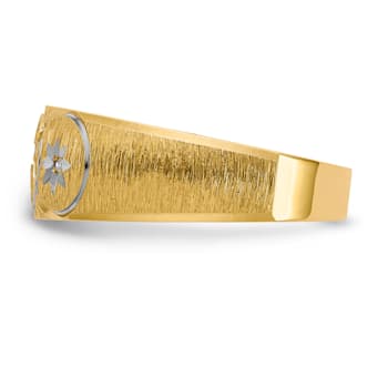14K Yellow Gold AA Quality Mens Wedding Band