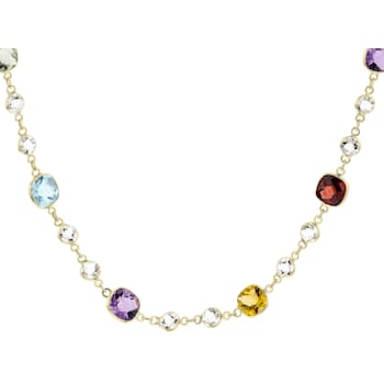Multi-Gem 14k Yellow Gold 18" Necklace 22.74ctw