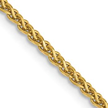 14k Yellow Gold 1.4mm Diamond Cut Wheat Chain 22"