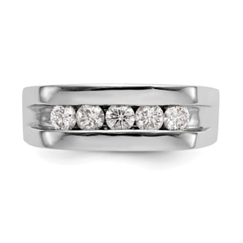 Rhodium Over 10K White Gold Lab Grown Diamond SI1/SI2, G H I, 5-Stone
Men's Channel Band