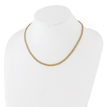 14K Yellow Gold Polished Fancy Byzantine Link Necklace