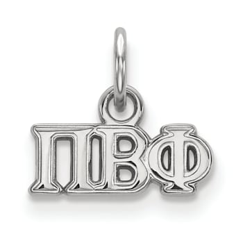 Rhodium Over Sterling Silver LogoArt Pi Beta Phi Extra Small Pendant