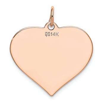 14k Rose Gold Polished Heart Shaped Disc Pendant