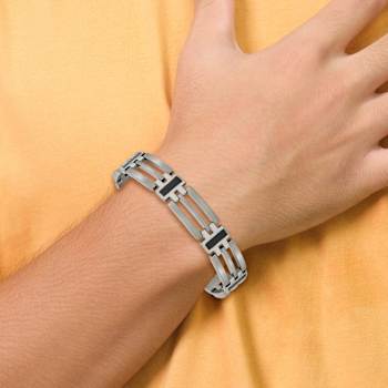 Titanium Brushed and Polished Black IP-plated Bracelet