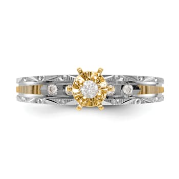 14K Yellow Gold AA Quality Engagement Ring 0.09ctw