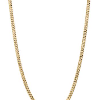 14k Yellow Gold 5.75mm Solid Flat Beveled Curb 18 Inch Chain